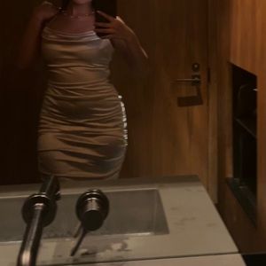 Ruched champagne dress from Windsor